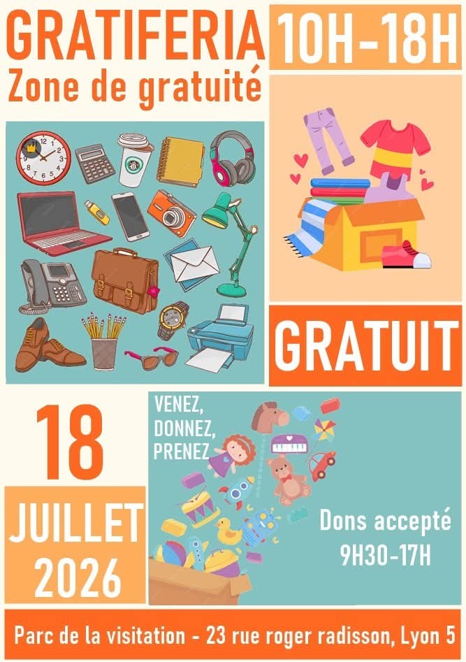 Visuel de l’événement Gratiféria à Lyon, Samedi 18 Juillet