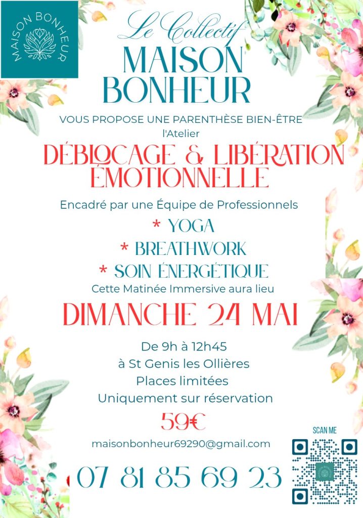 Visuel de l’événement Atelier bien Être Débloquage & Libération Émotionnelle à Saint-Genis-les-Ollières, Dimanche 24 Mai