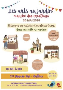 Visuel de l’événement Les arts au jardin : marché des artsites et des créateurs à Oullins-Pierre-Bénite, Samedi 30 Mai