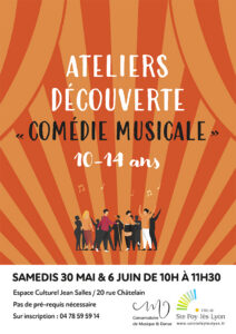 Visuel de l’événement Atelier découverte Comédie musicale à Sainte-Foy-lès-Lyon, Samedi 30 Mai