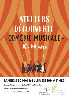 Visuel de l’événement Atelier découverte Comédie musicale à Sainte-Foy-lès-Lyon, Samedi 6 Juin