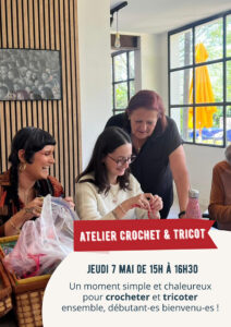 Visuel de l’événement Atelier crochet & tricot Chez Daddy à Sainte-Foy-lès-Lyon, Jeudi 7 Mai