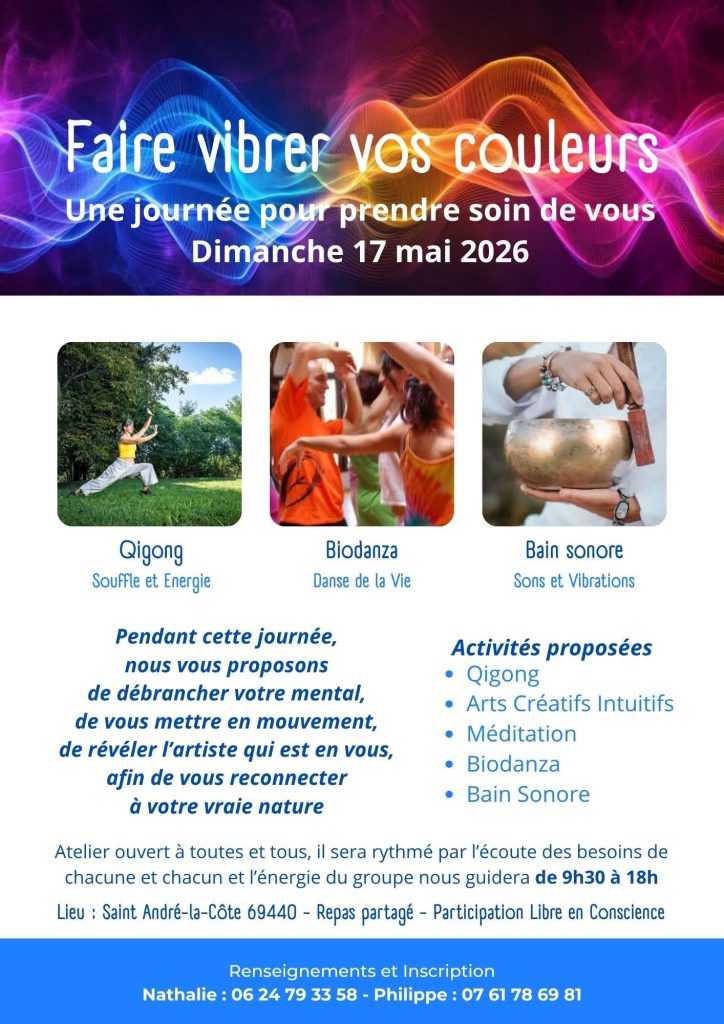 Visuel de l’événement FAIRE VIBRER VOS COULEURS à Mornant, Dimanche 17 Mai