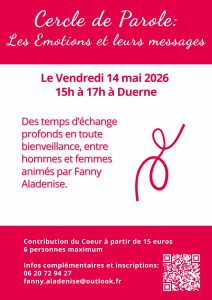 Visuel de l’événement Cercle de Parole: Les émotions et leurs Messages à Duerne, Vendredi 15 Mai