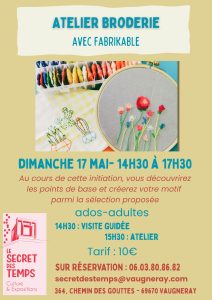 Affiche de l'événement Atelier d'initiation à la broderie avec Fabrikable