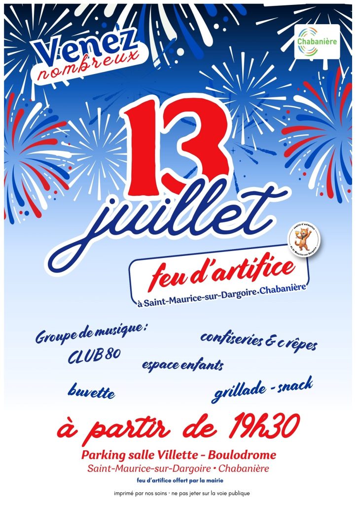 Affiche de l'événement Fête Nationale: 13 juillet