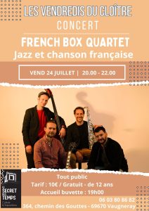 Affiche de l'événement Les vendredis du cloître: French Box Quartet