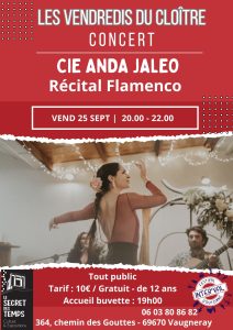 Affiche de l'événement Les vendredis du cloître: "Récital flamenco en trio