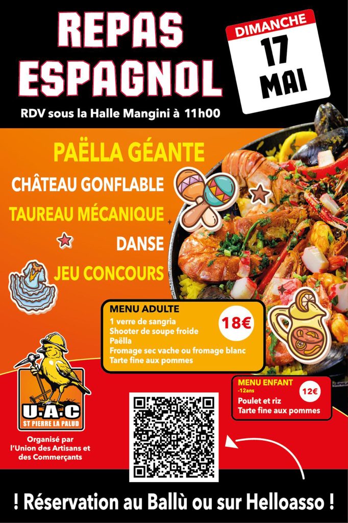 Affiche de l'événement Repas espagnol de l'Union des Artisans et Commerçants