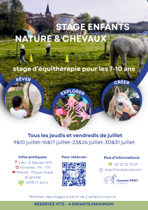 Affiche de l'événement Stages nature et chevaux