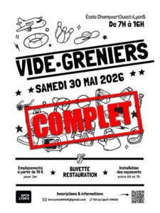Visuel de l’événement Vide-Greniers APCH à Lyon, Samedi 30 Mai