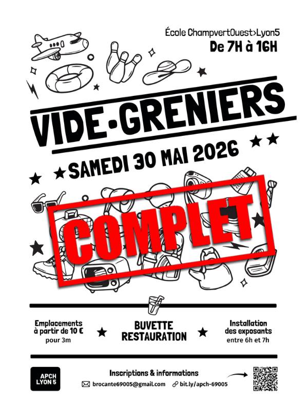 Visuel de l’événement Vide-Greniers APCH à Lyon, Samedi 30 Mai