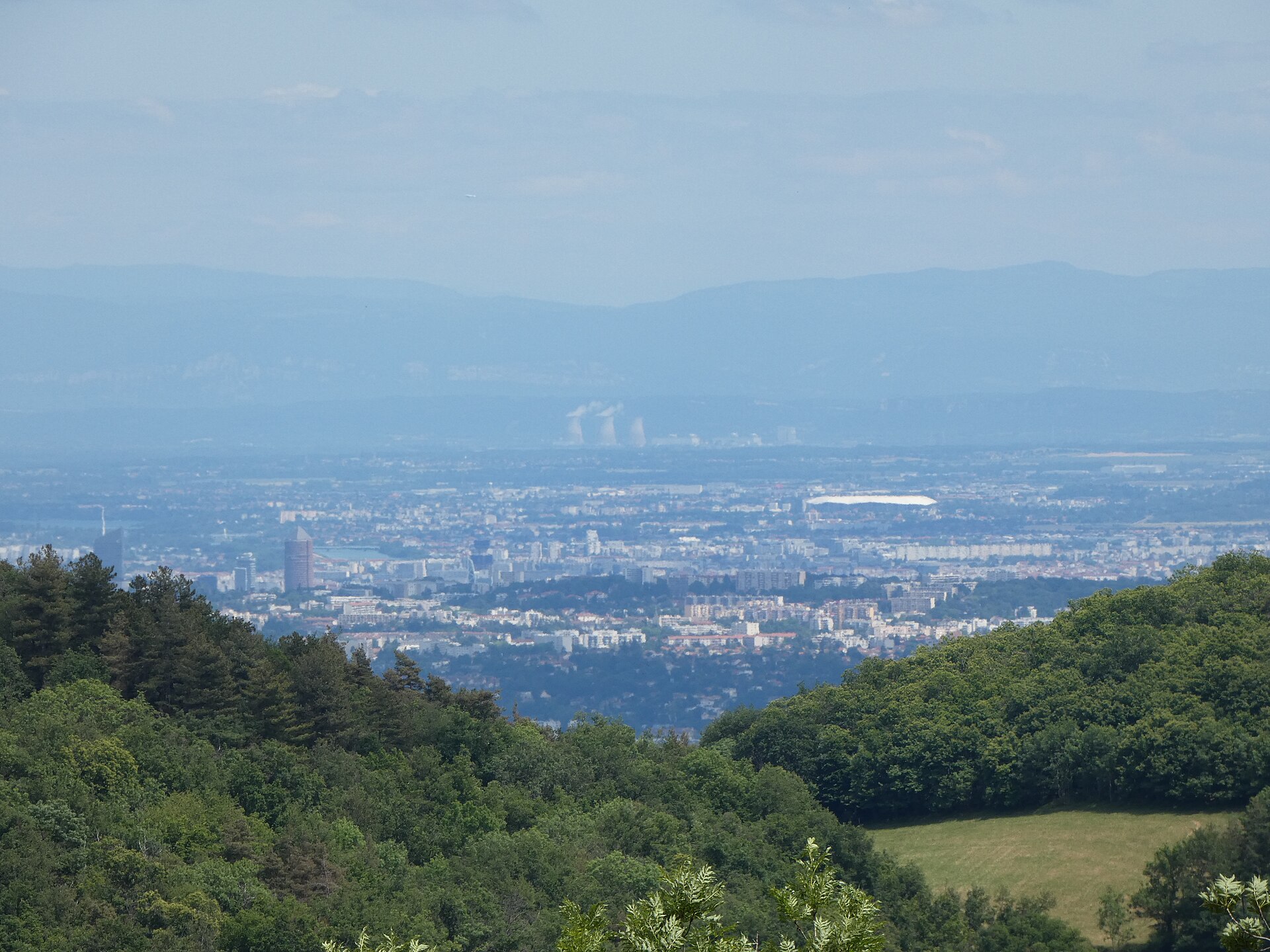 Vue sur Lyon depuis Vaugneray dans l’Ouest lyonnais