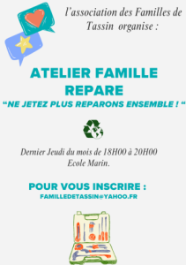 Affiche de l'événement Atelier Famille Répare