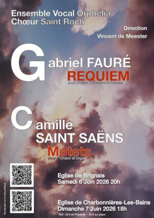 Affiche de l'événement Requiem de FAURE - Motets de SAINT SAENS