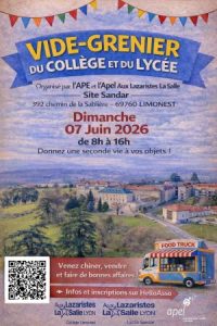Affiche de l'événement Vide-greniers des collège et lycée du site Sandar