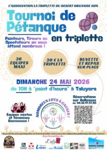 Visuel de l’événement Tournoi de petanque à Taluyers, Dimanche 24 Mai