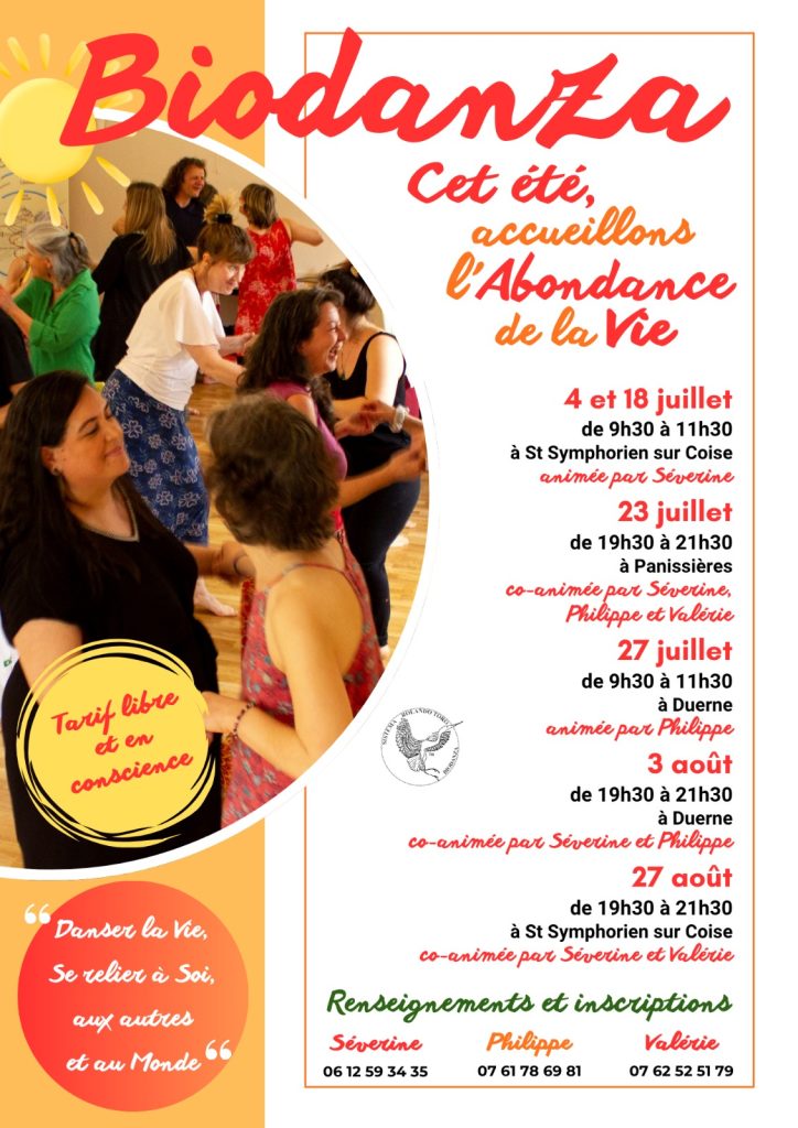 Visuel de l’événement Biodanza à Duerne, Lundi 27 Juillet