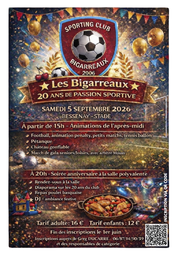 Affiche de l'événement 20 ans des Bigarreaux