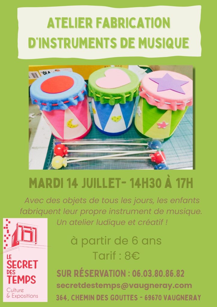 Affiche de l'événement Atelier de bricolage instruments de musique