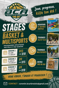 Affiche de l'événement Stage Basket & Multisports du BCA
