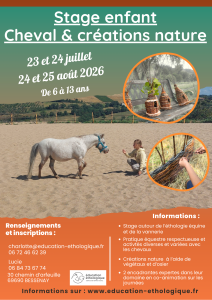 Affiche de l'événement Stage enfant Cheval et créations nature