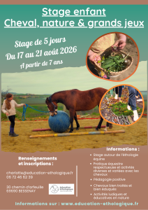 Affiche de l'événement Stage enfant cheval, nature et grands jeux