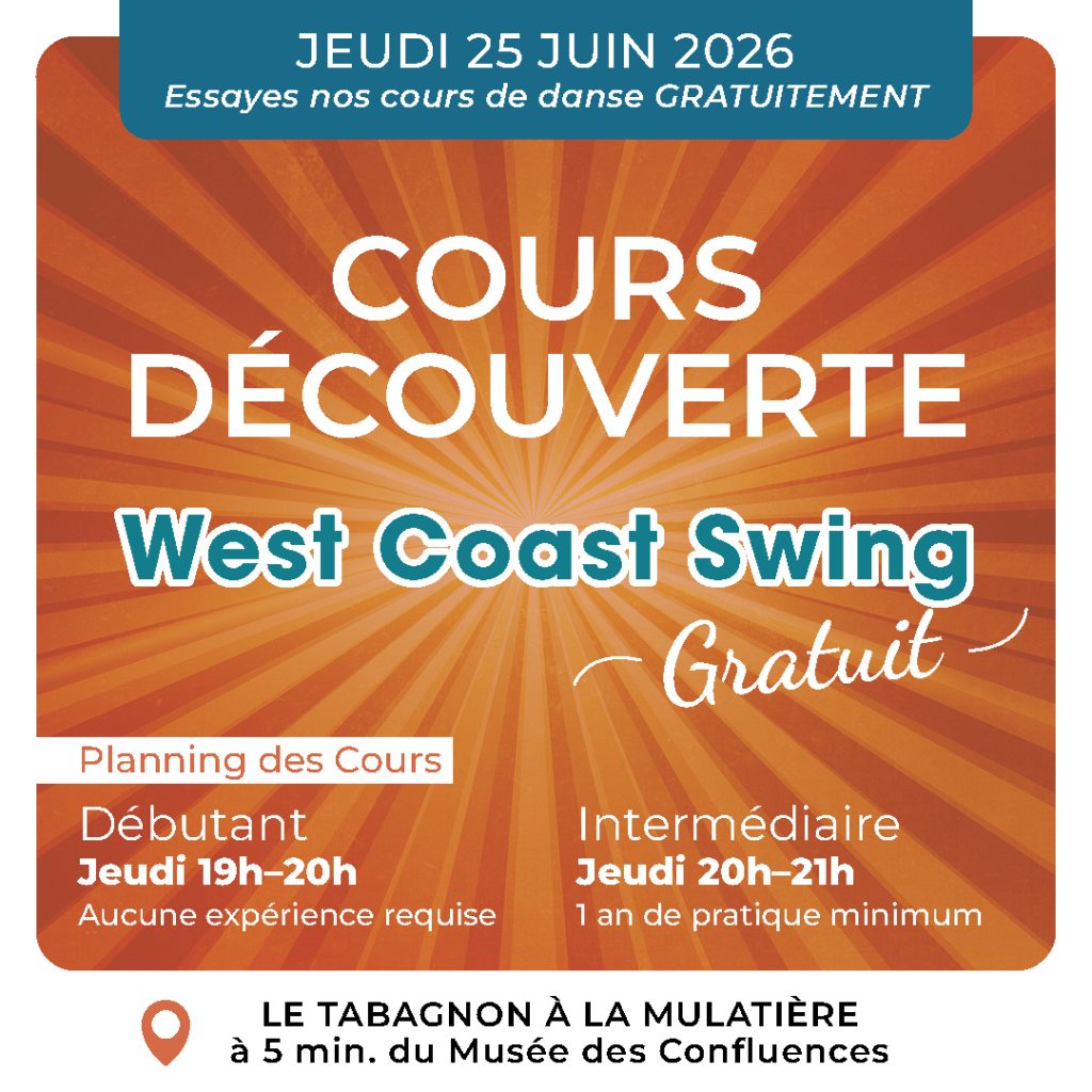Visuel de l’événement Cours découverte West Coast Swing / Portes ouvertes à La Mulatière, Jeudi 10 Septembre