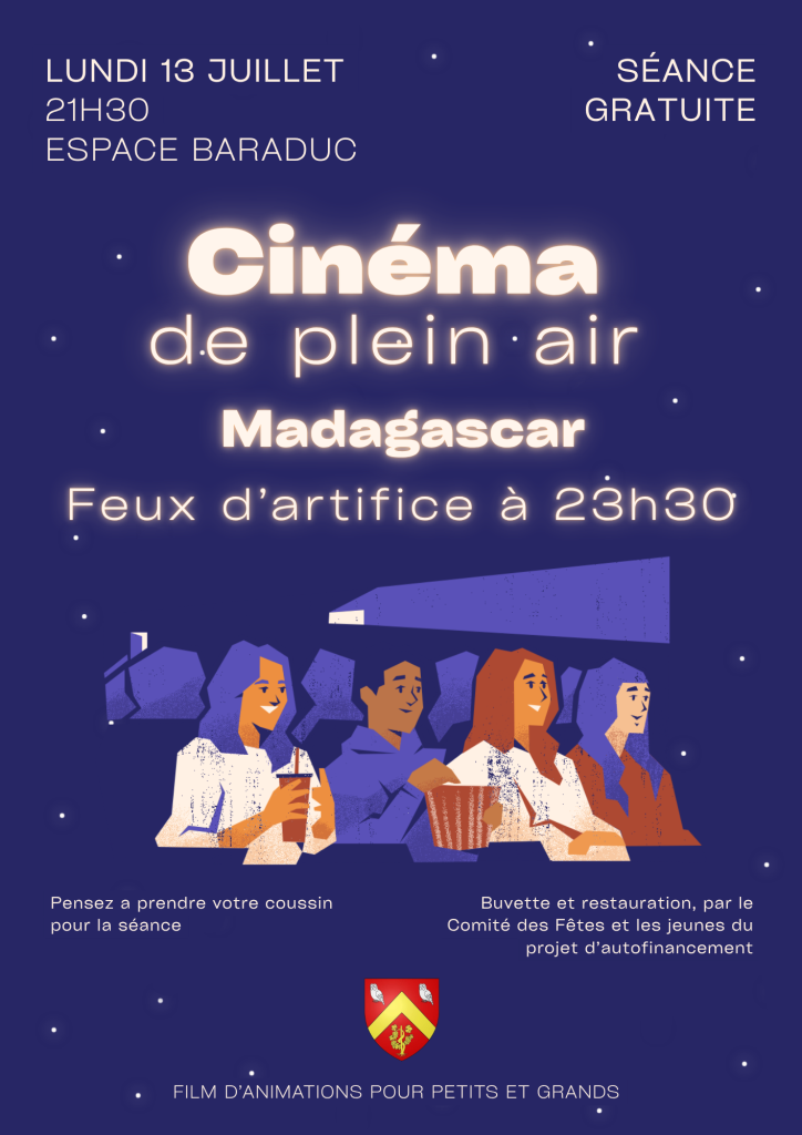 Affiche de l'événement Cinéma en plein air et feu d'artifice