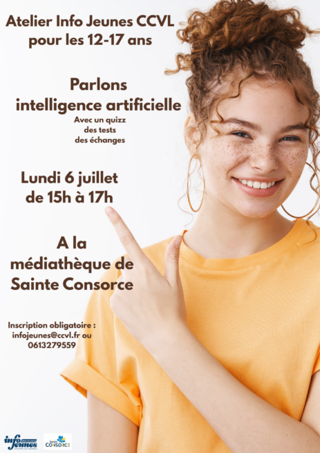 Affiche de l'événement L’intelligence artificielle – atelier info jeunes de 12/17 ans